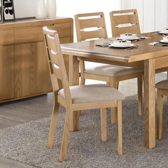 Curve Set of 2 Dining Chairs, Faux Linen