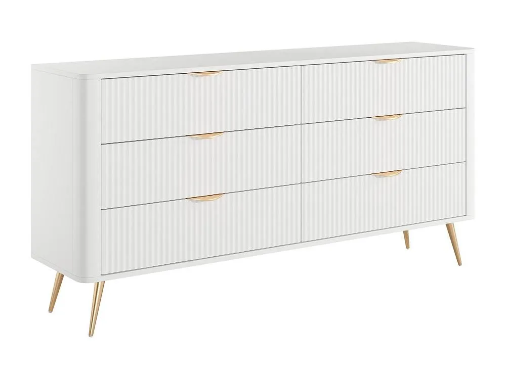 Vente-unique 6-Drawer Chest Of Drawers - White & Gold - ELONARIA 4