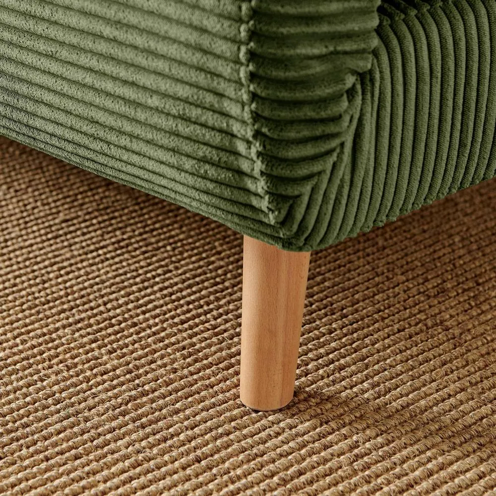 FurnitureboxUK Bobby Green Jumbo Corduroy Single Folding Sofa Bed Chair 5