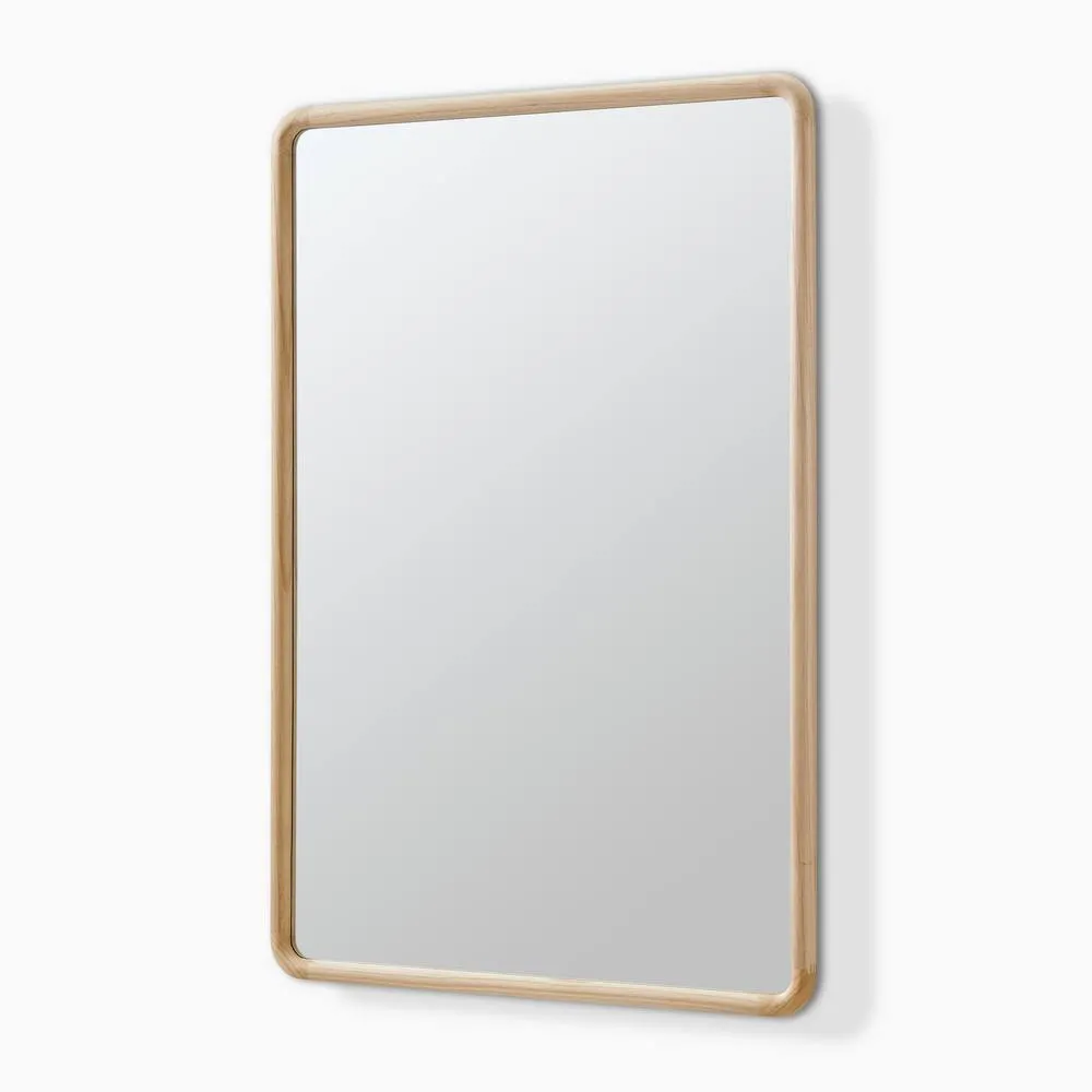 FurnitureboxUK Rowena Oak Wood Large 120x80cm Rectangle Wall Mirror in Light Brown 4