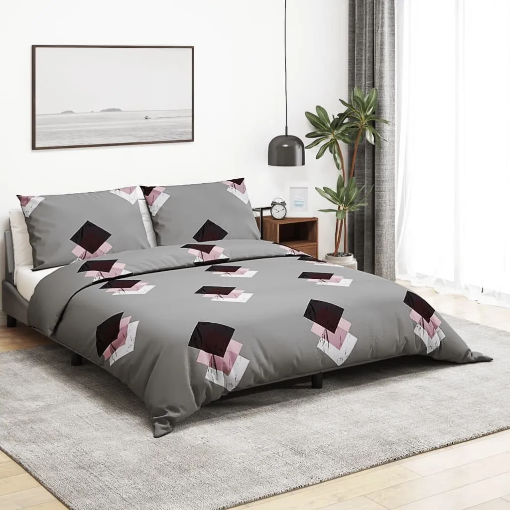Berkfield Home Duvet Cover Set Grey 260x240 cm Cotton