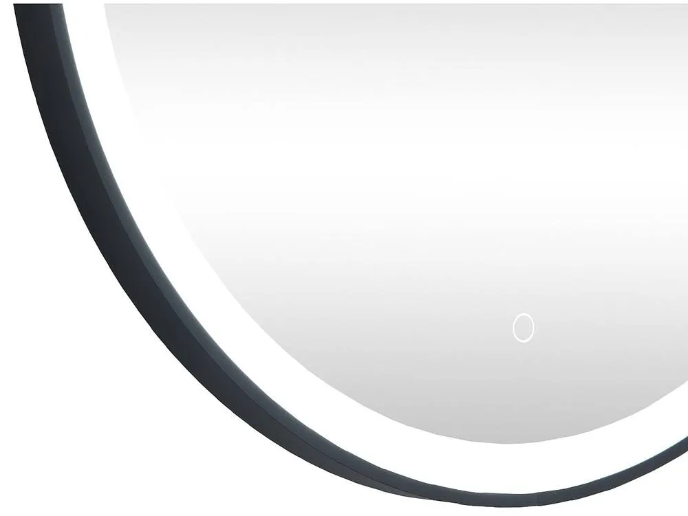 Vente-unique Round Illuminated Black Bathroom Mirror With Leds - D. 80 Cm - NUMEA 6