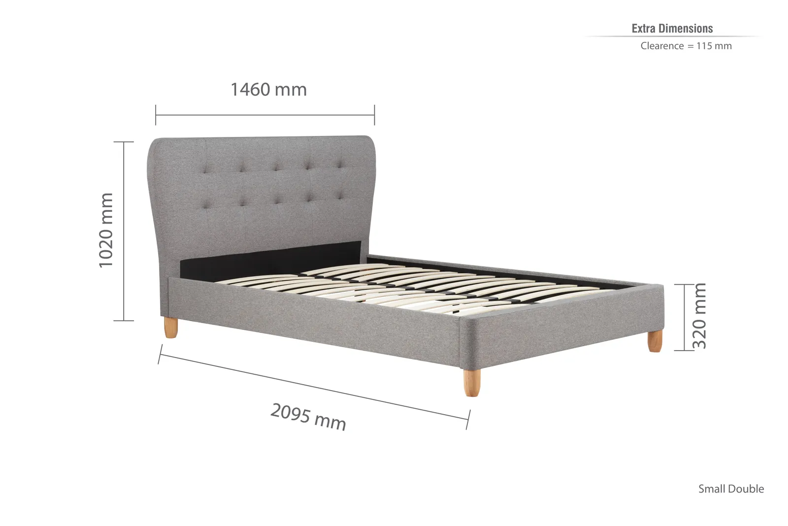 Birlea Stockholm Bed in Grey 6