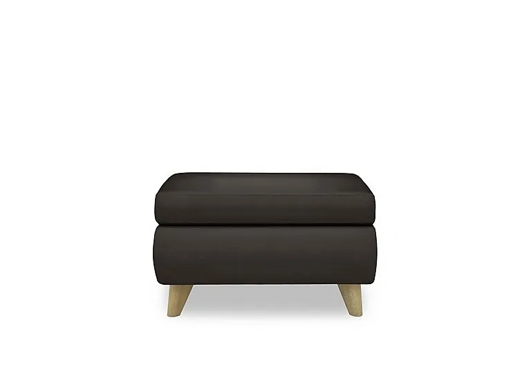 Malmo Leather Coffee Table Storage Footstool - Dark Chocolate