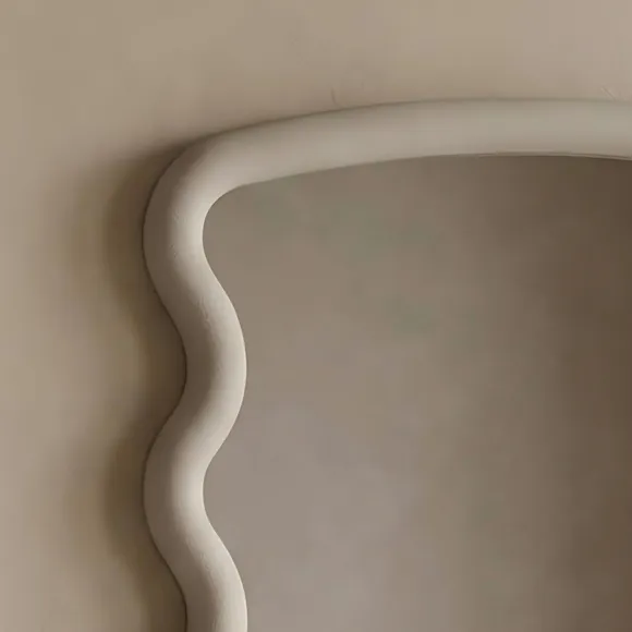 Cleo Rectangle Wood Wiggle Wall Mirror 2