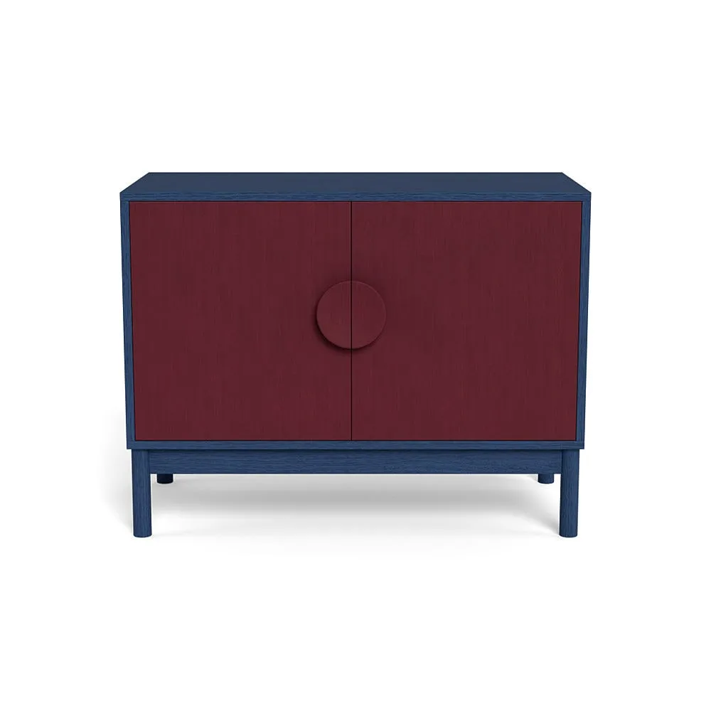 Heal's Tinta Small Sideboard Blue Stain Carcass Red Stain Doors 1