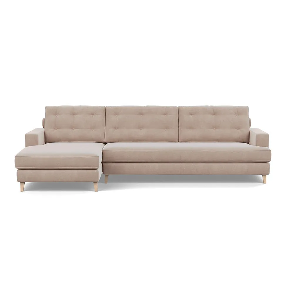 Heal's Mistral Left Hand Facing Corner Sofa Smart Velvet Pebble Natural Feet 1