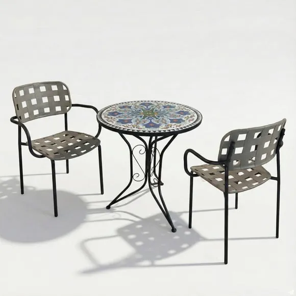 Velora Bistro Table with 2 Karin Armchairs 2