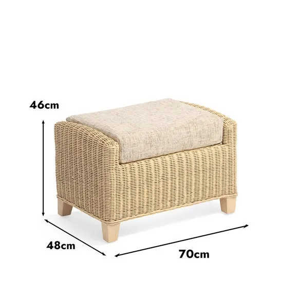 Desser Dijon Rattan Athena Stripe Footstool 3