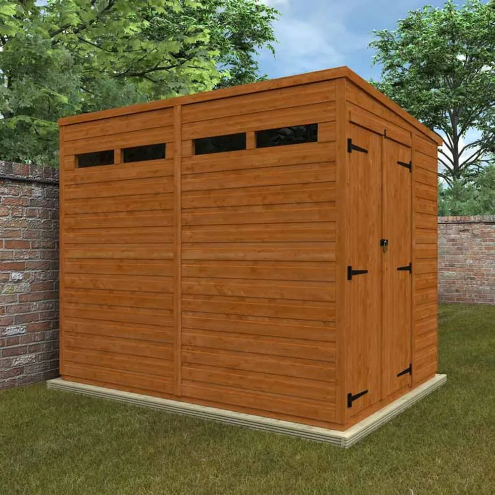 Buttercup Farm 8x6 Flex Pent Security Doubel Door 12mm Flex - L238.8 x W175 x H203 cm in Burnt Orange 4