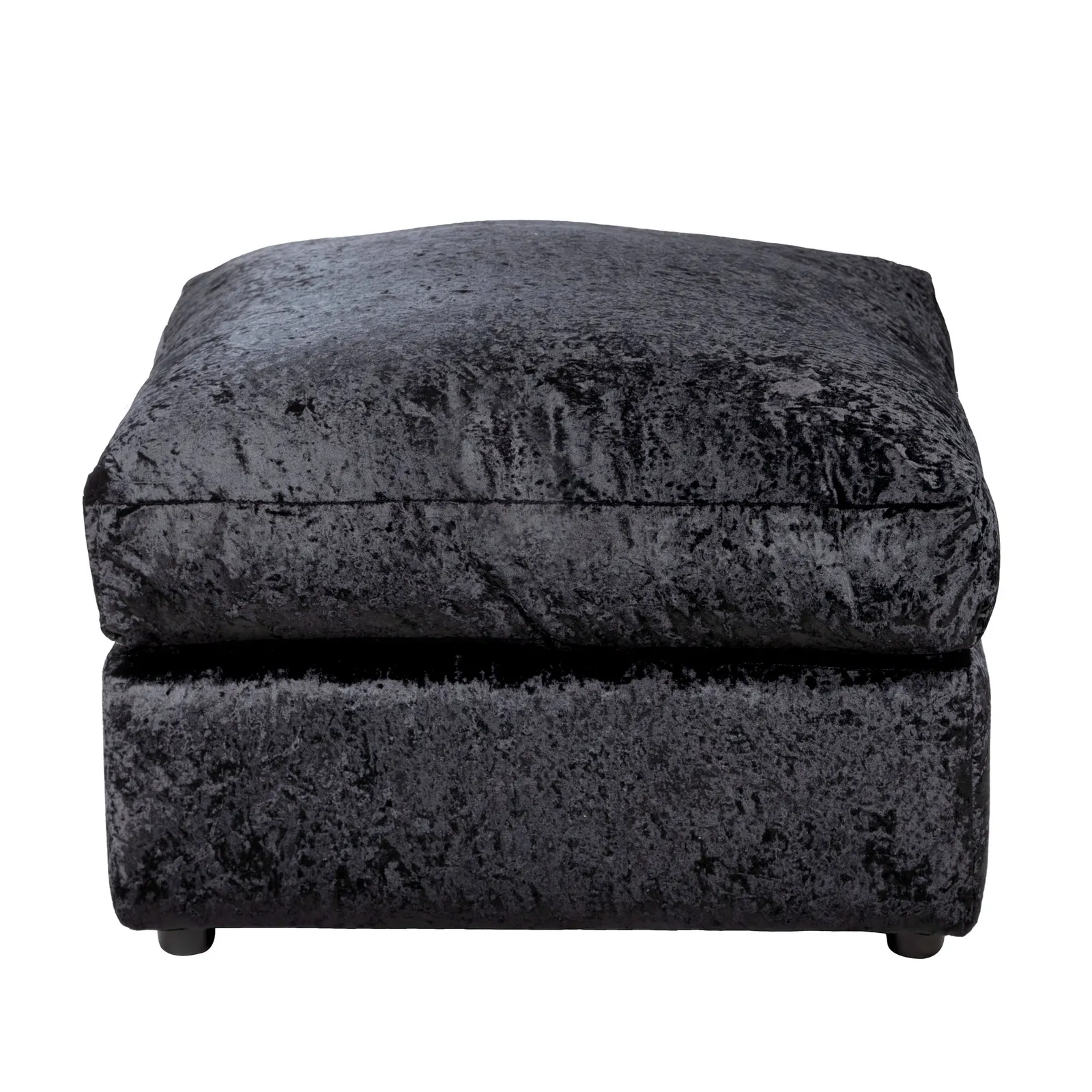 Blake Crushed Velvet Footstool Black