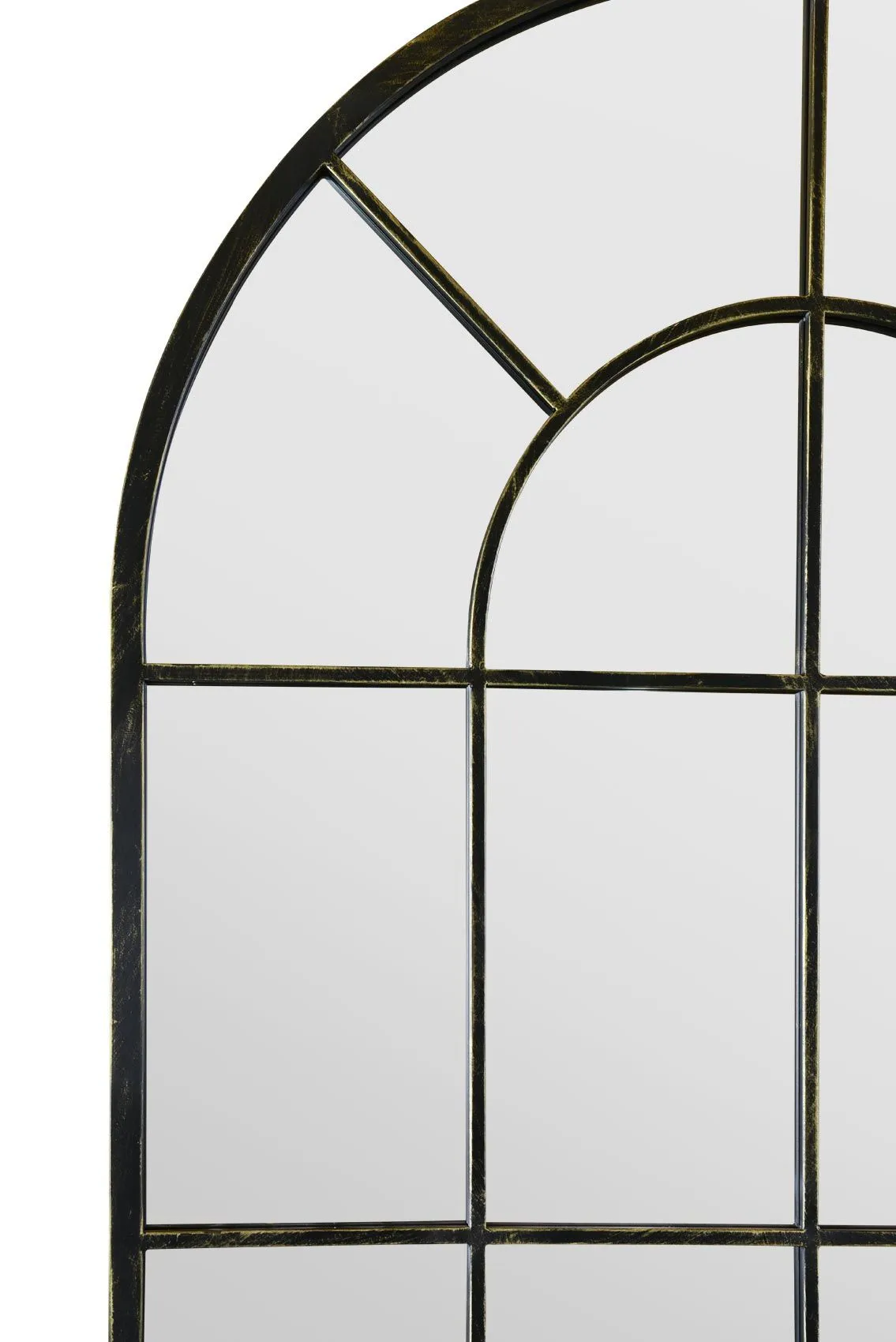 MirrorOutlet The Arcus - Antique Black Framed Arched Window Leaner/Wall Mirror 71" X 33.5" (180x85CM) 3