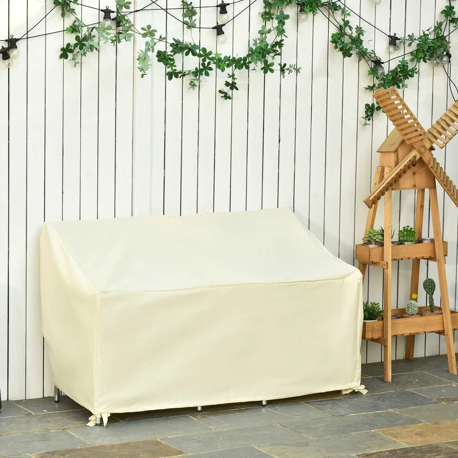 OUTSUNNY Outdoor Furniture Cover 2 Seater Loveseat Protection 140x84x94cm in Beige