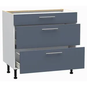 Wickes Orlando Blue 3 Drawer Base Unit - 900mm 2
