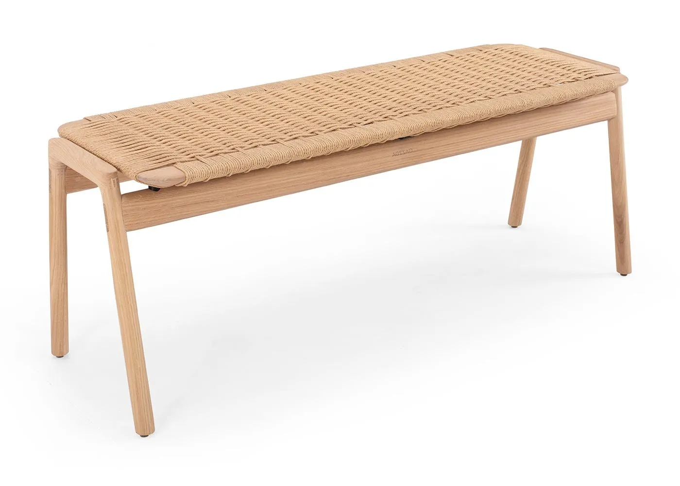 Gazzda Klupa Bench White Oiled Oak Natural Paper Cord Seat 120cm