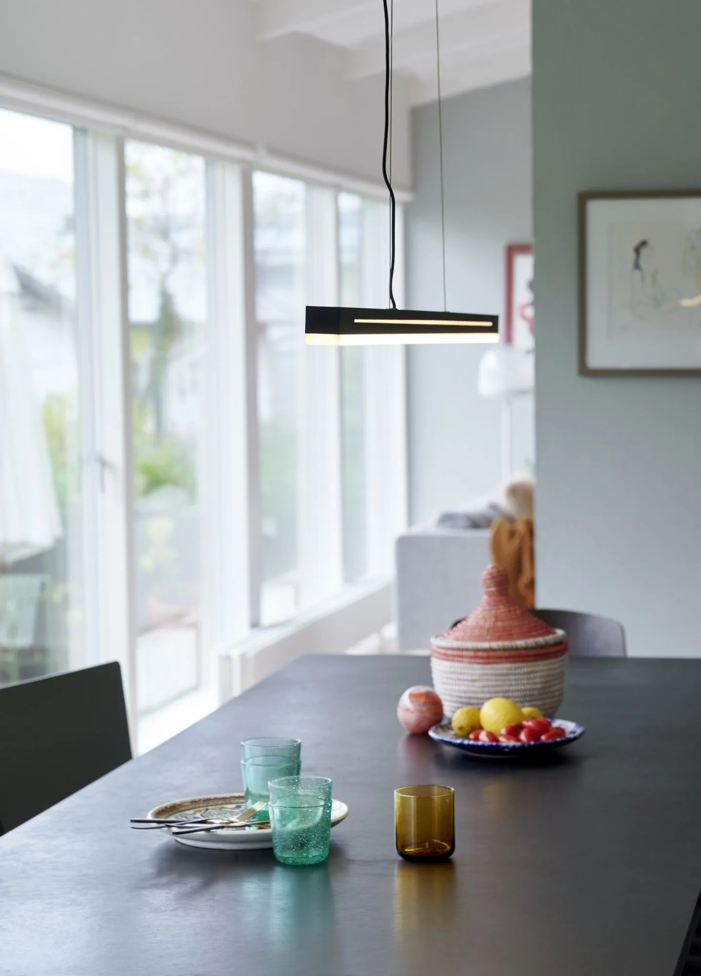 Nordlux Skylar Pendant Light Black Metal Dining Room LED 3000k Mains 4cm 4