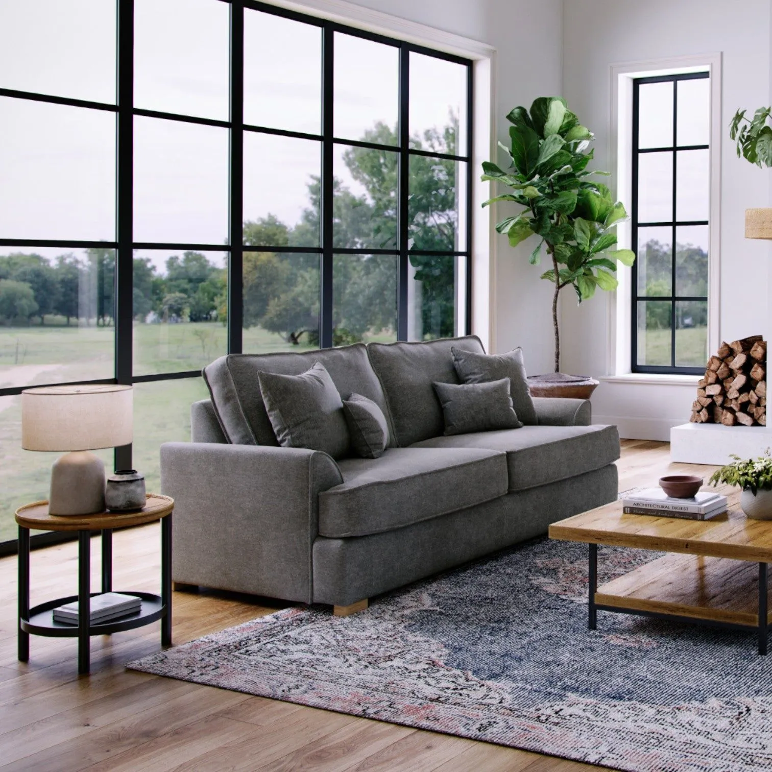 The Great Sofa Company Ophelia 3 Seater Chenille Sofa in Dark Grey 1