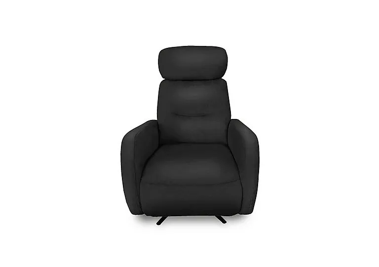 Designer Chair Collection Tokyo Leather Manual Recliner Swivel Chair - Classic Black