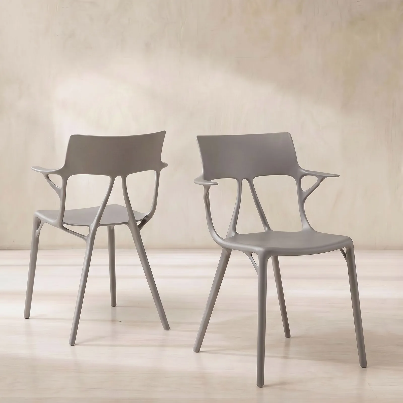 Kartell Ai Dining Chair, Silver Plastic | Barker & Stonehouse 1