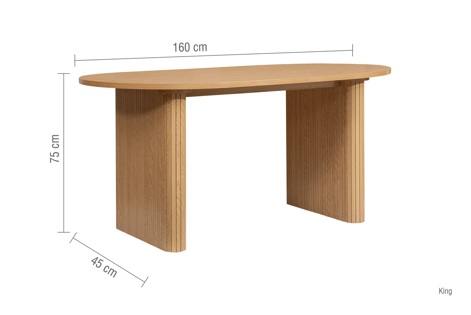 Birlea Brown Oval Fluted Dining Table Axel 6