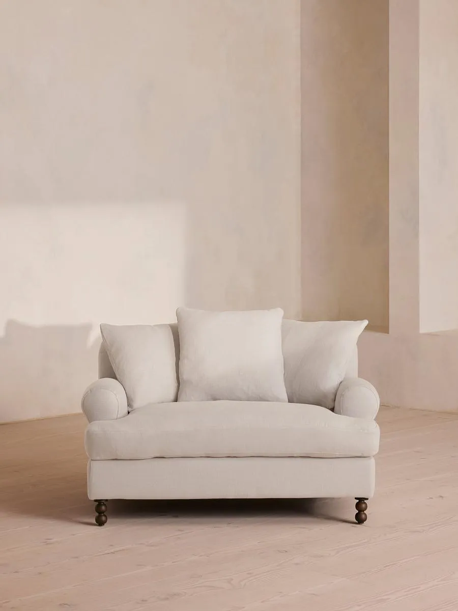 Audrey Loveseat, Linen, Bisque