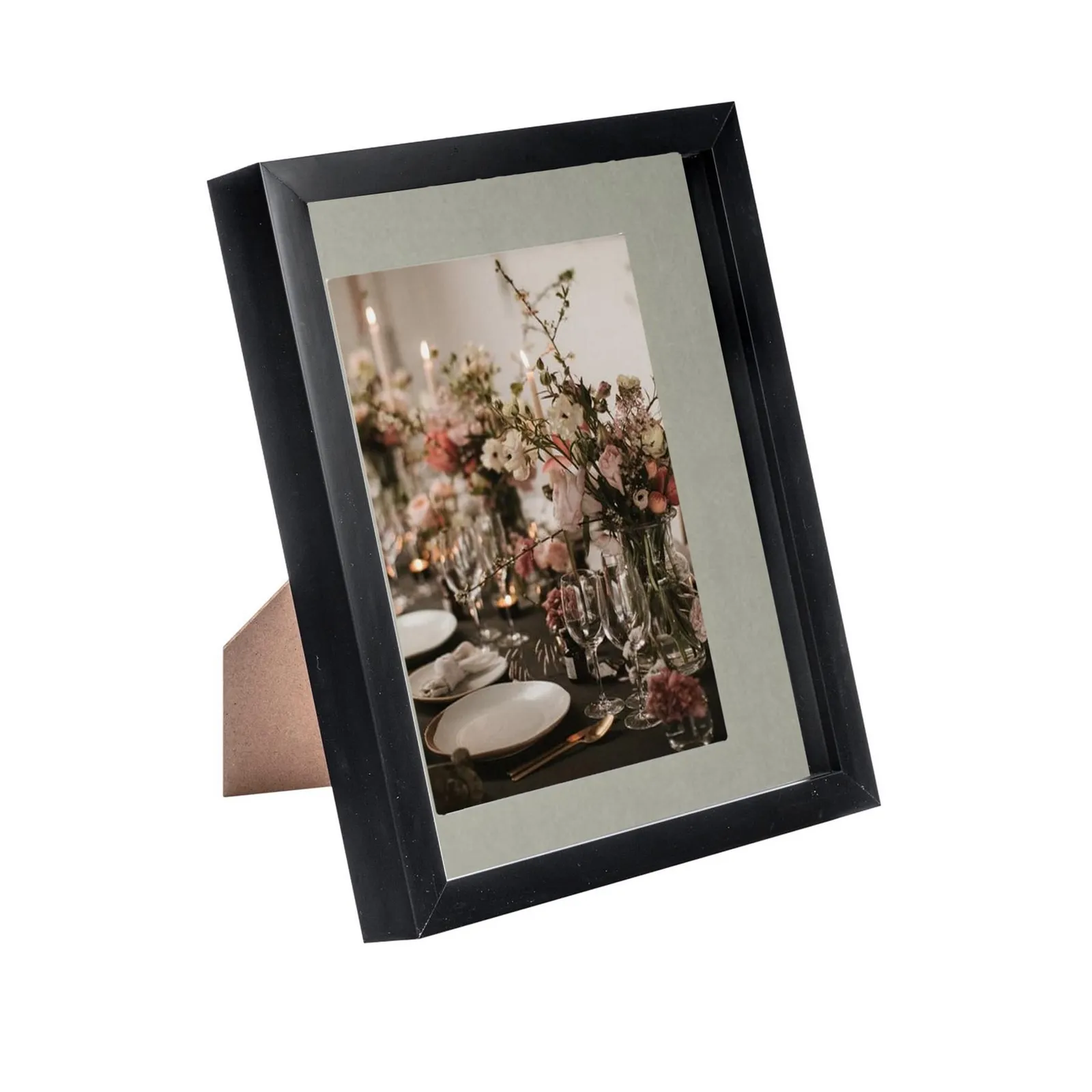 Nicola Spring 3D Box Photo Frame - 8 x 10" with 5 x 7" Mount - Ivory Mount in Black