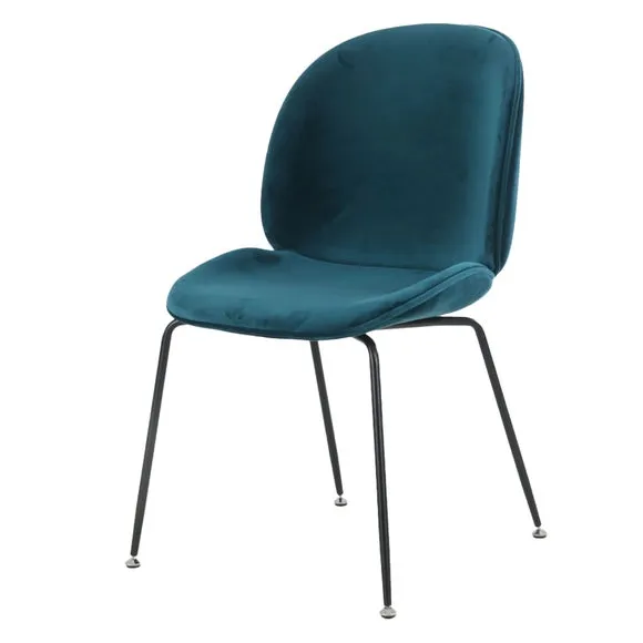 Fusion Living Luxurious Velvet Dining Chair with Black Metal Legs 2