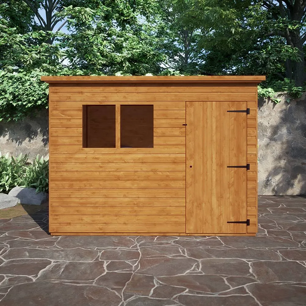 Buttercup Farm 9 x 6 Feet Super Pent 12mm Shed - Solid Wood/Softwood/Pine in Burnt Orange 6