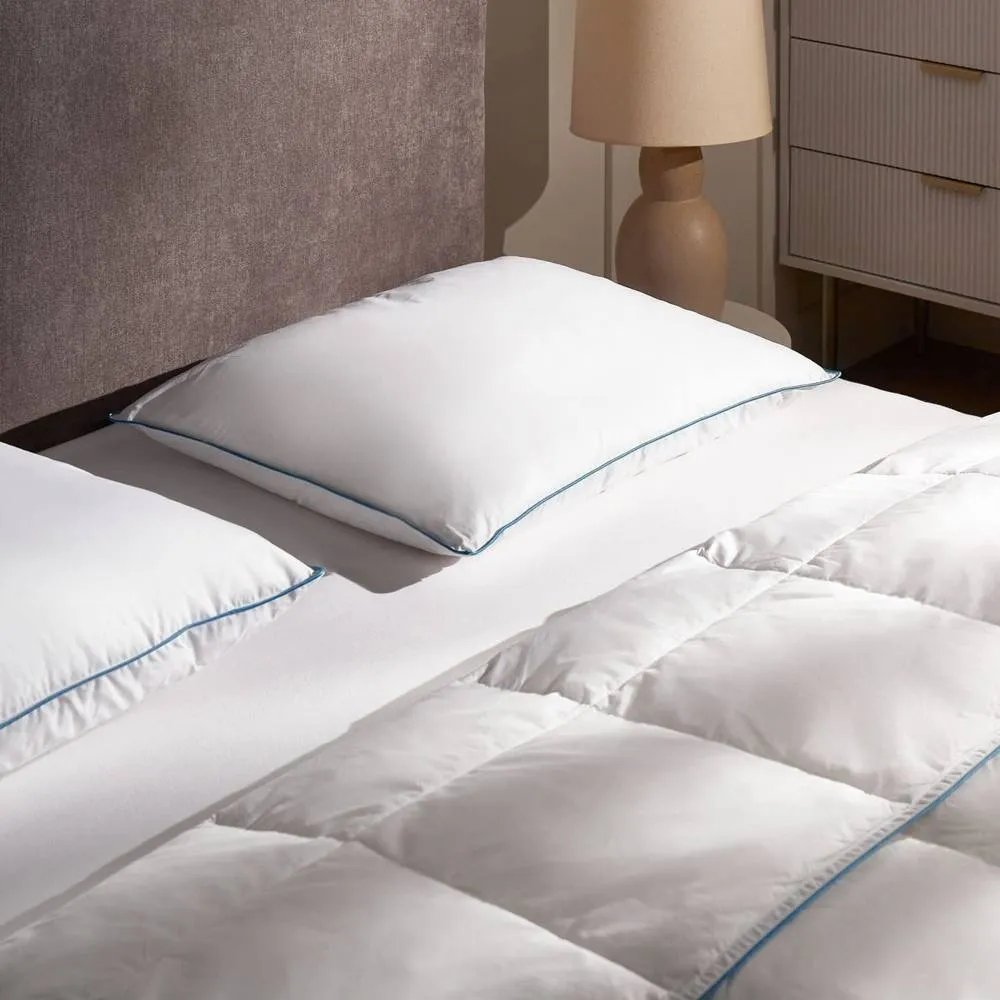 Wyld and Coco Duck Feather and Down Pillow 50 x 60 cm White Cotton Casing