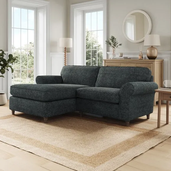 Flori Chunky Chenille Corner Chaise Sofa 1