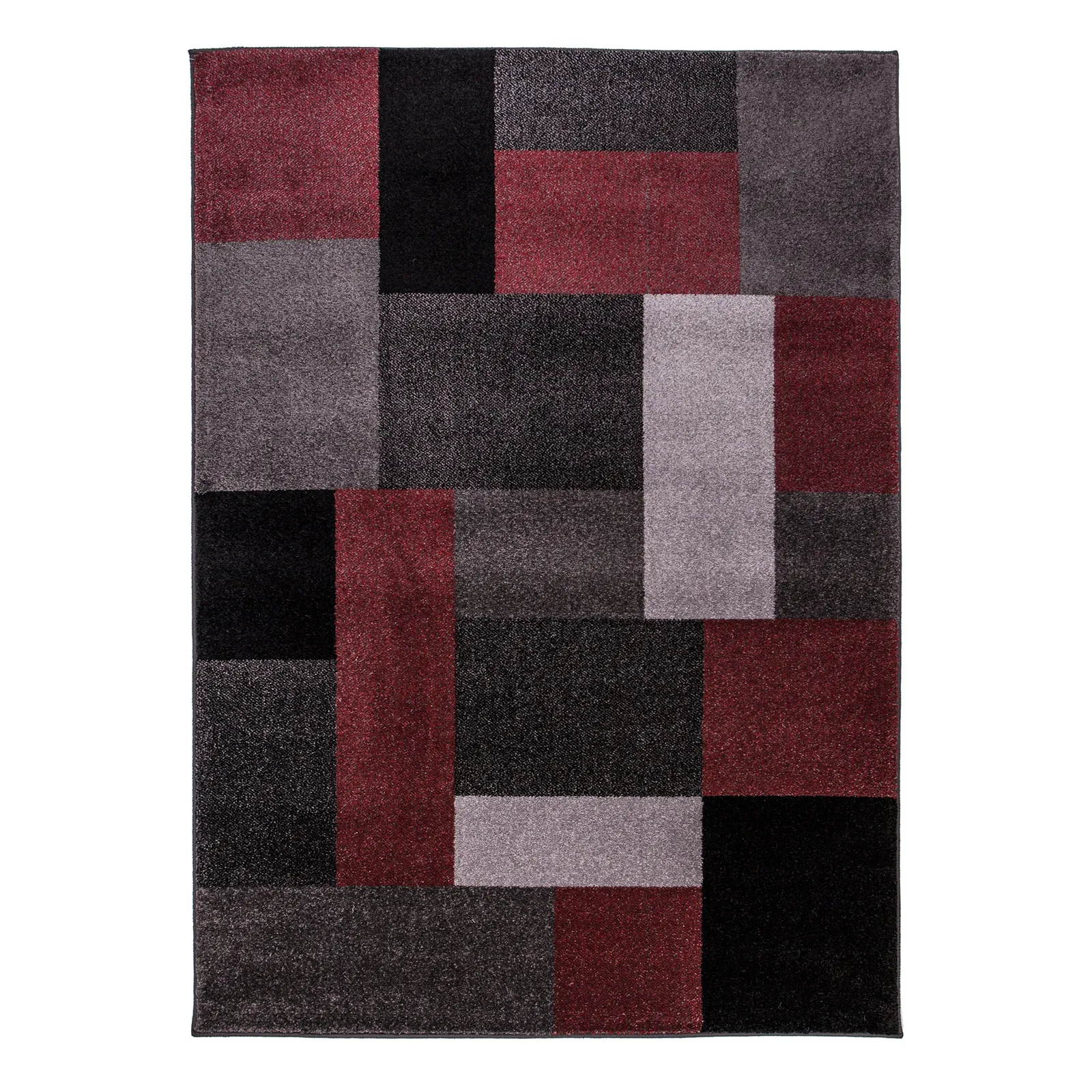 Red Chunky Blocks Rug Red
