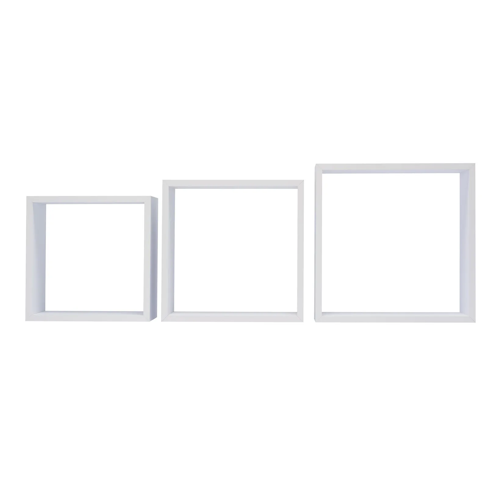 Triple Square White Cube Shelves White