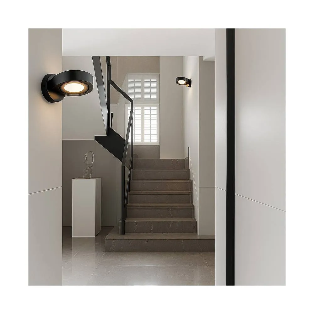 Netlighting Lotus Adjustable Up & Down Wall Lamp Black GX53 2