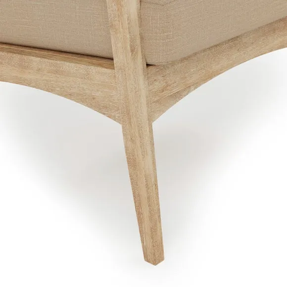Giselle Rattan Back Wooden Arm Accent Chair 6