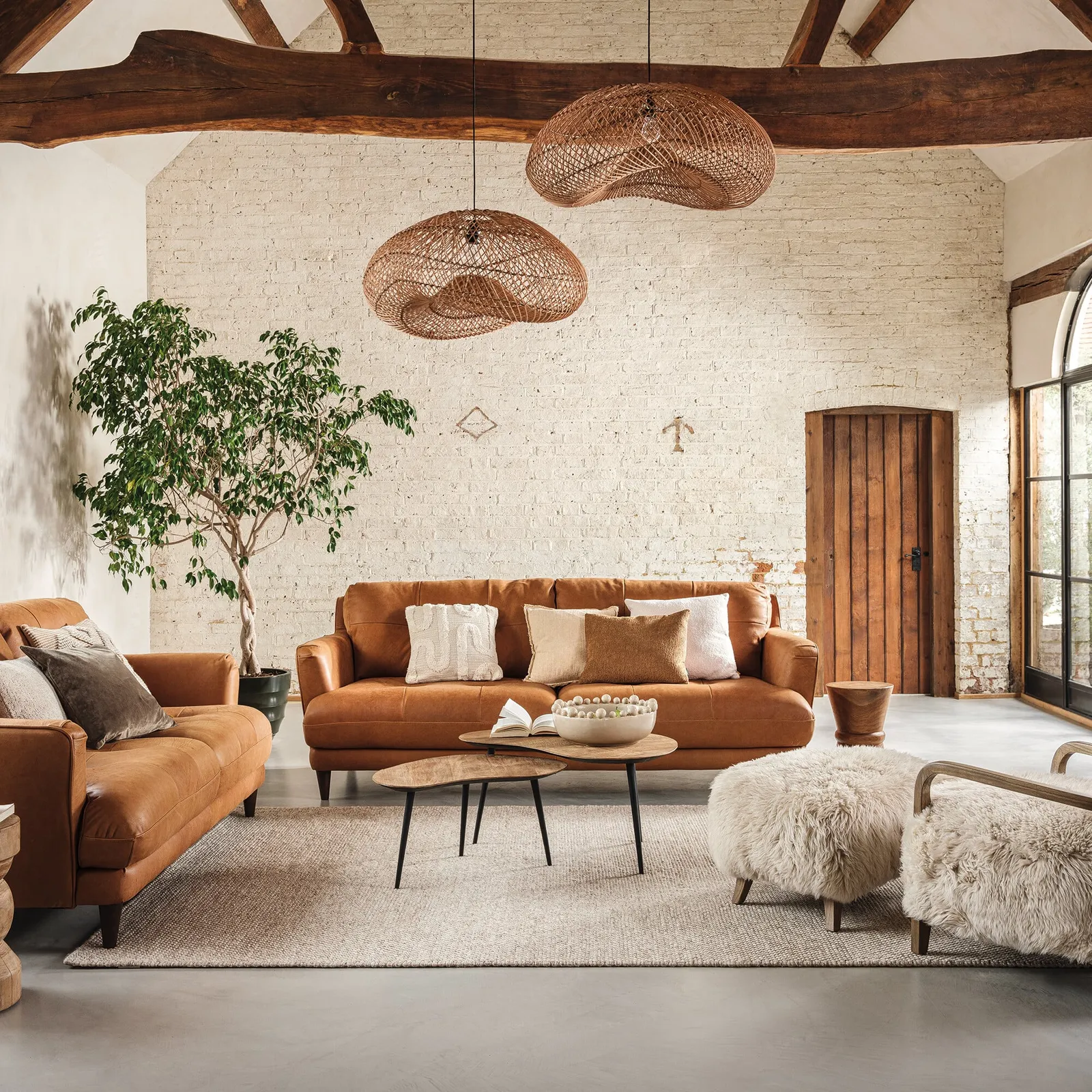 Aldo 3 Seater Sofa, Brown Leather | Barker & Stonehouse 2