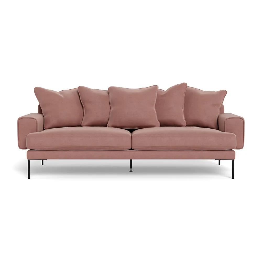 Heal's Torrington 4 Seater Sofa Smart Luxe Velvet Dusky Pink Black Feet 1