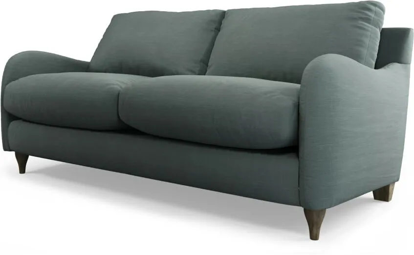 Custom MADE Sofia 2 Seater Sofa, Athena Dark Grey with Light Wood Legs