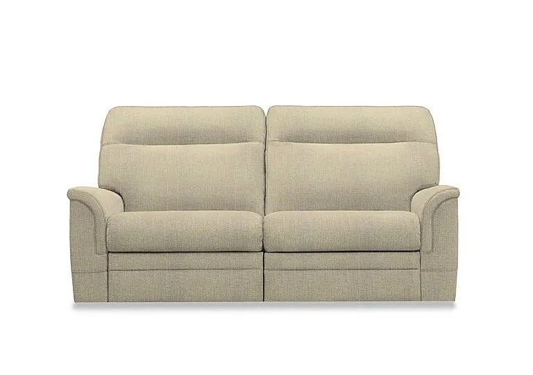 Hudson 23 Large 2 Seater Fabric Recliner Sofa with Headrests and Power Lumbar - Cromwell Natural