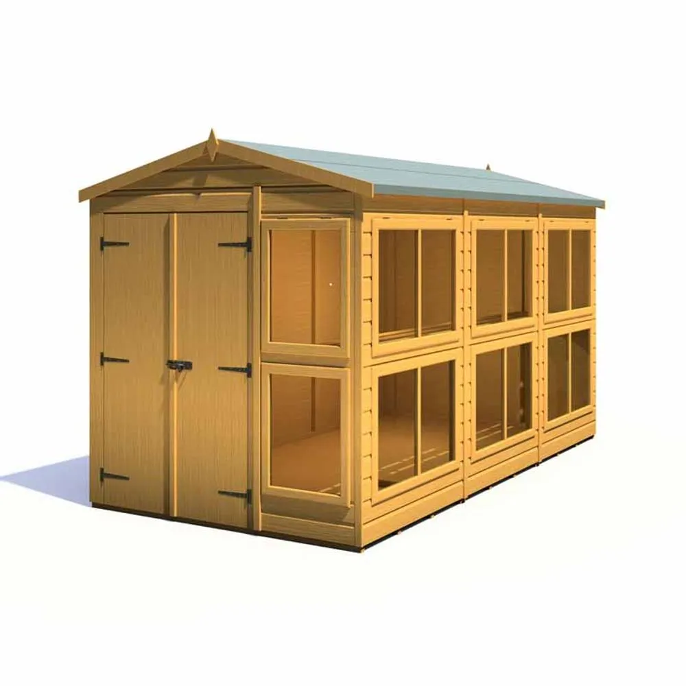 Shires Sun Hut 6 x 12 Feet Potting Shed - L357 x W185.8 x H214.6 cm in Brown 3