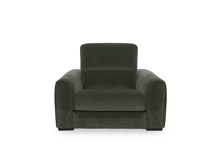 Flex Fabric Power Recliner Armchair with Storage Arms - R352 Forest Green