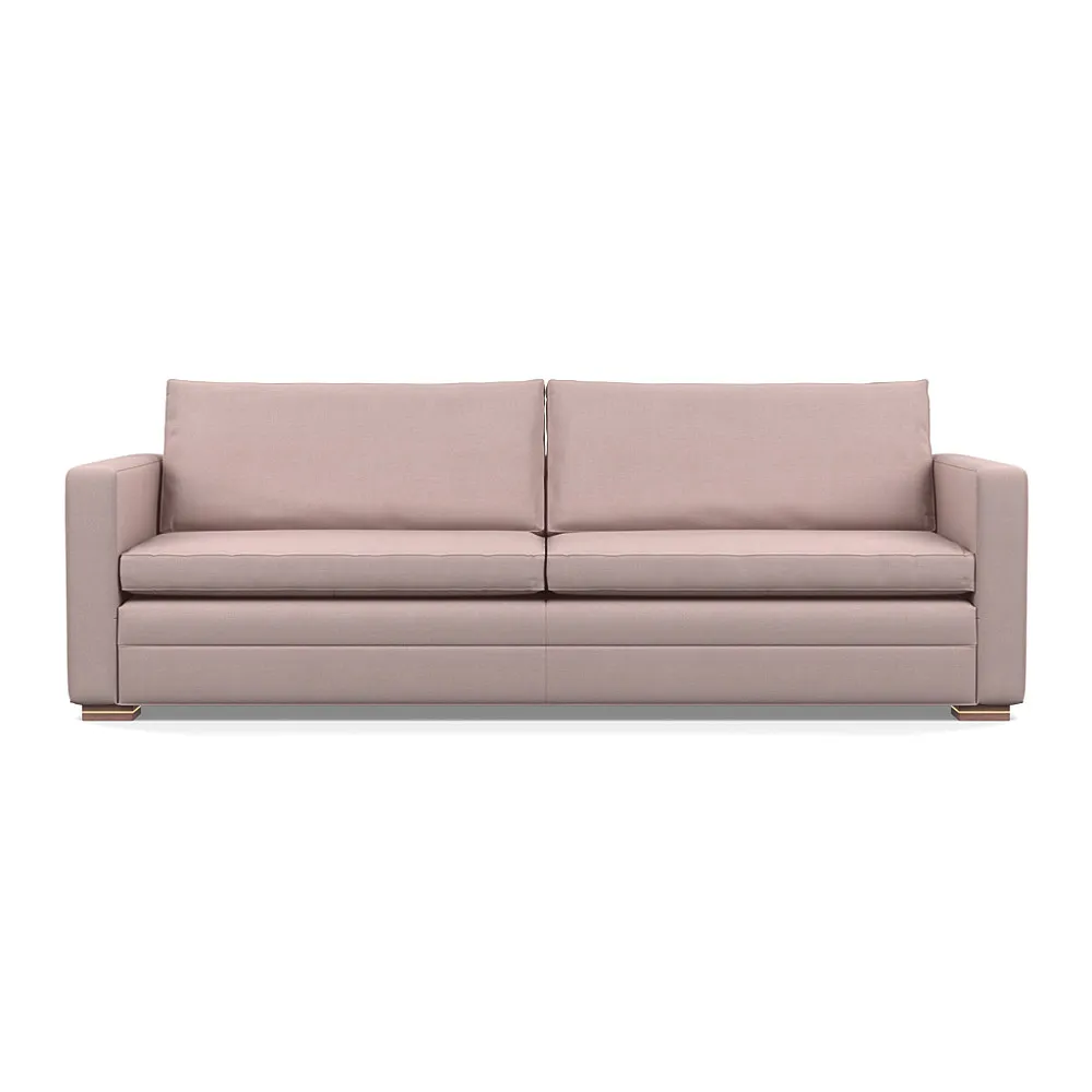 Heal's Palermo 5 Seater Sofa Siena Cotton Dusky Pink Brass/Walnut Feet 1