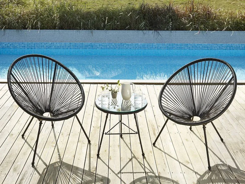 Vente-unique Black Woven Resin Garden Table - ALIOS II By MYLIA 3