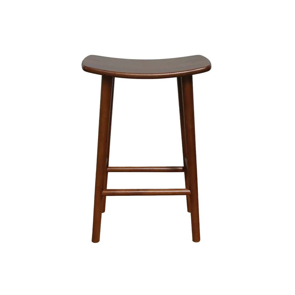 sweeek Set of 2 vintage bar stools, rubberwood in Dark Brown 4