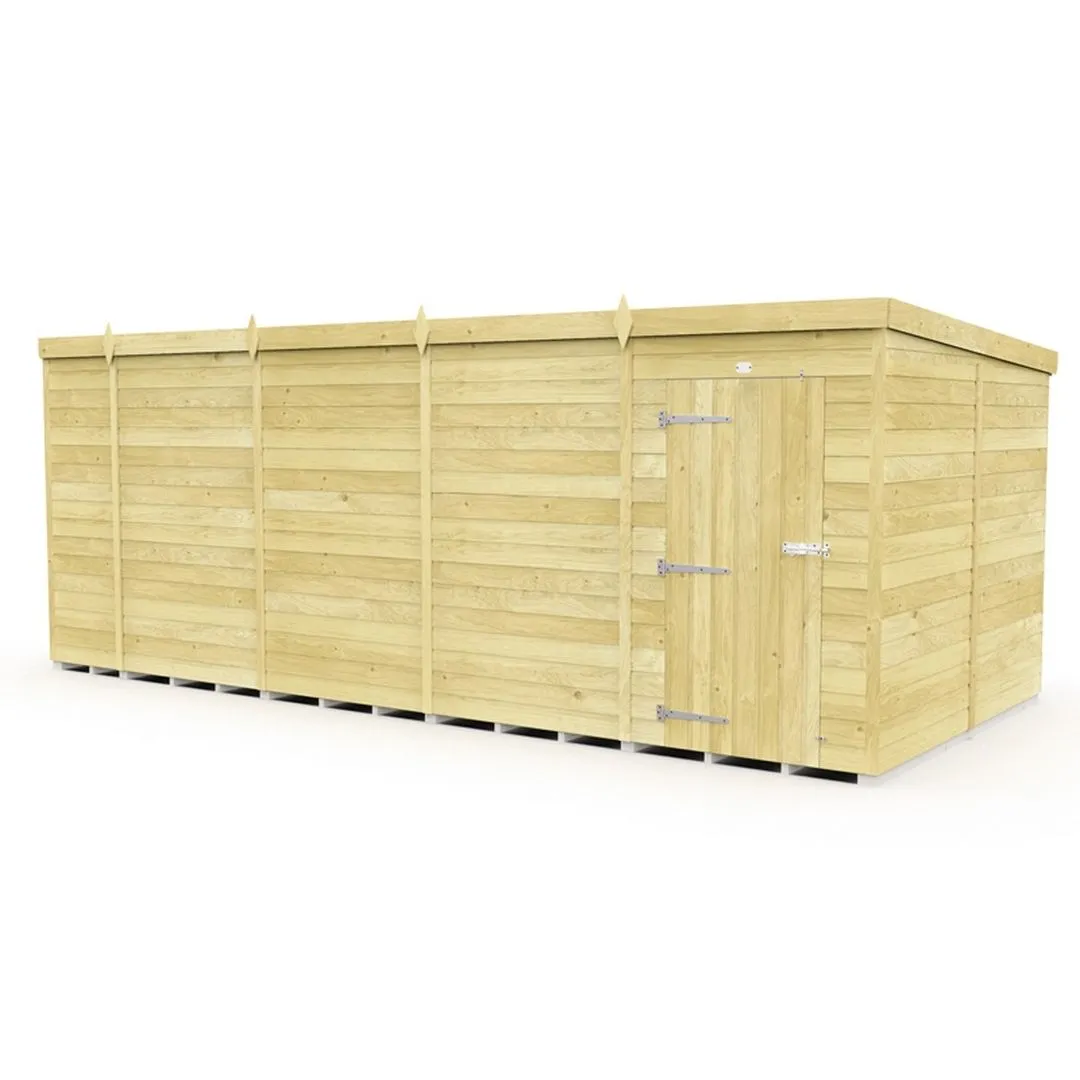 Buttercup Farm 19 x 8 Feet Pent Shed - Single Door W/O Window - L231 x W560 x H201 cm in Brown