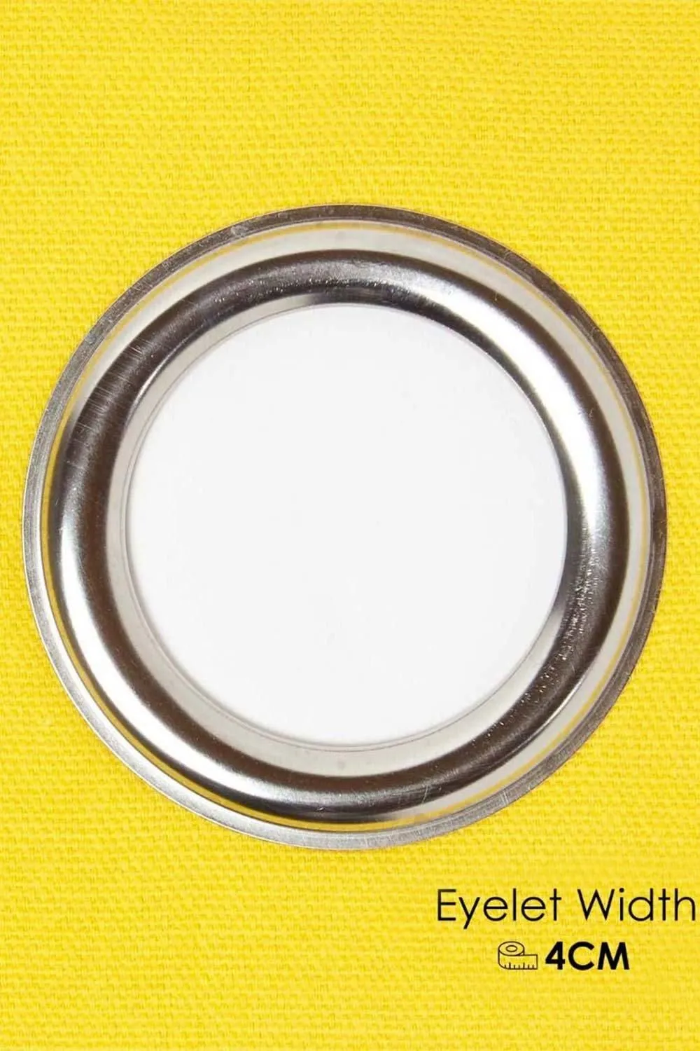 Homescapes Plain Cotton Ready Made Eyelet Curtain Pair in Yellow 4