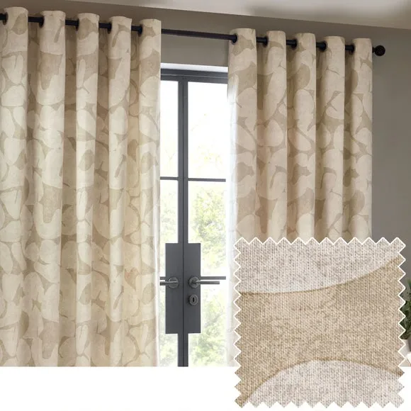 Brinn Unlined Natural Eyelet Curtains 4