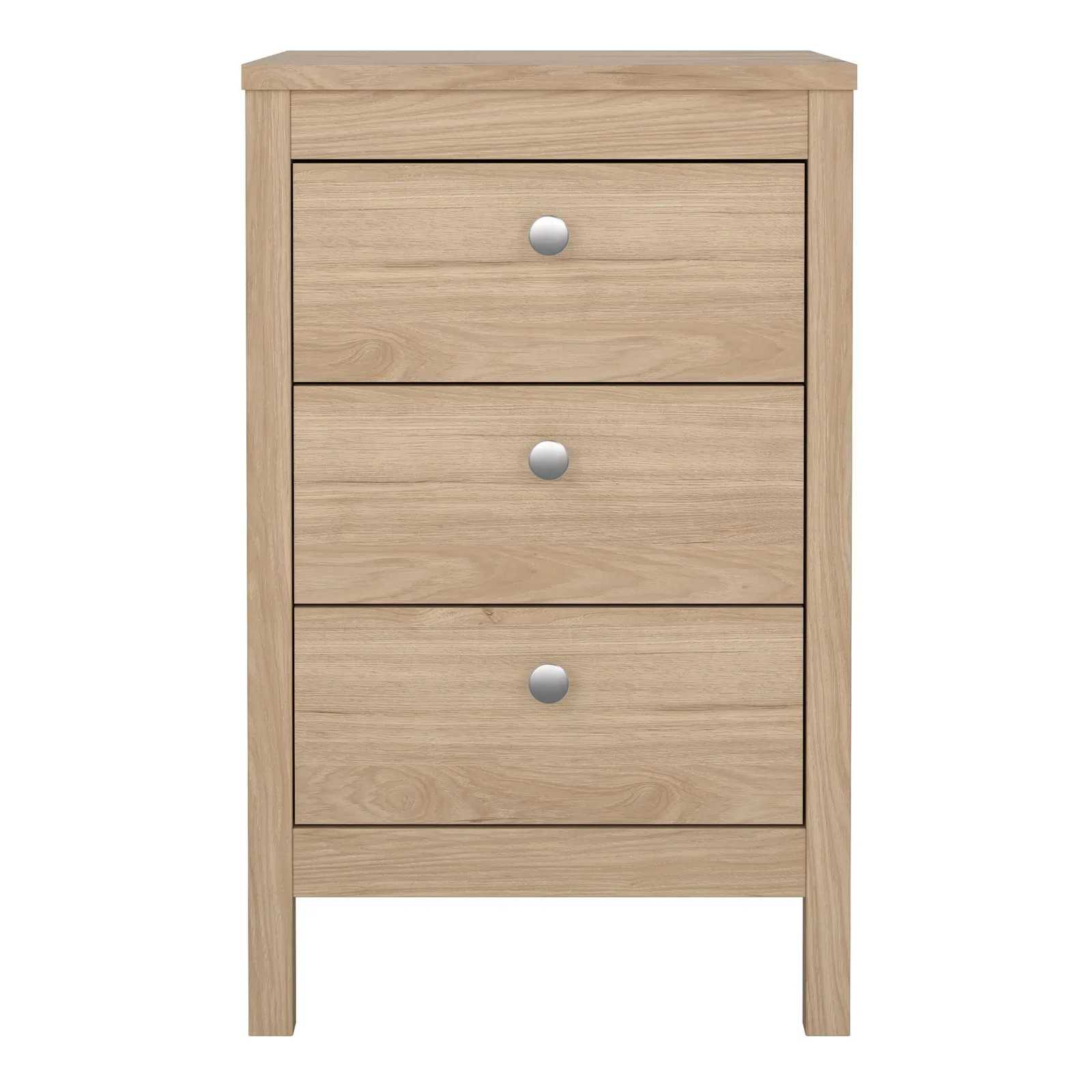 Furniture To Go Madrid Bedside Table 3 Drawers in Jackson Hickory Oak in Light Oak 2