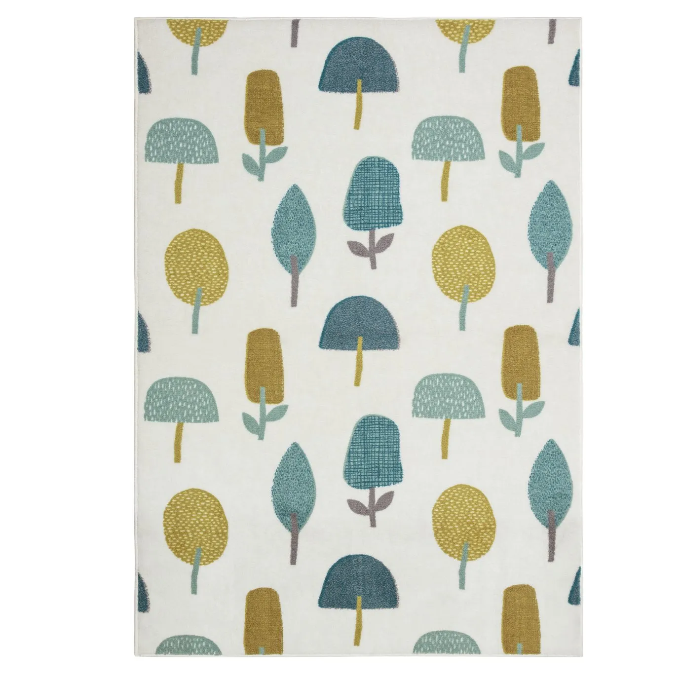 Habitat Mid Century Trees Cut Pile Rug - 120x170cm - Multi