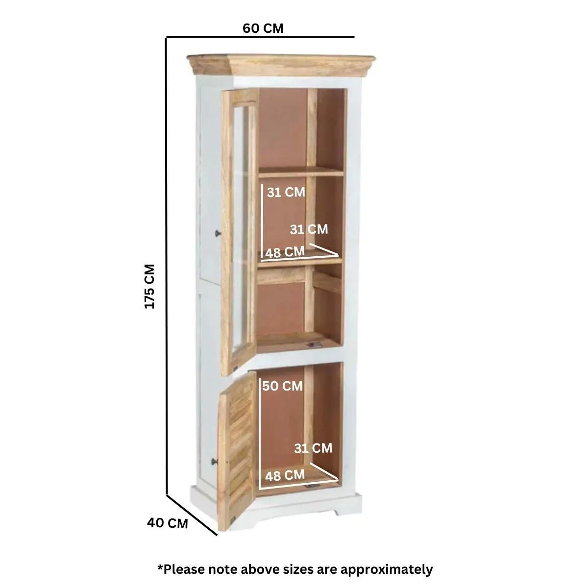 IH Design Curley Solid Mango Wood Bookcase White 6