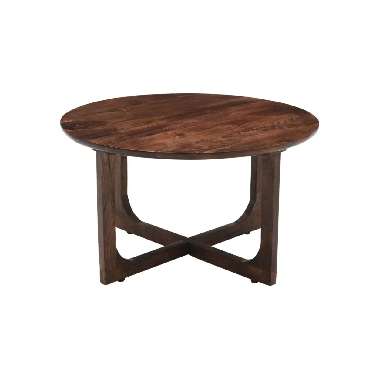 IH Design Nolan Natural Mango Wood Round Coffee Table in Brown 6